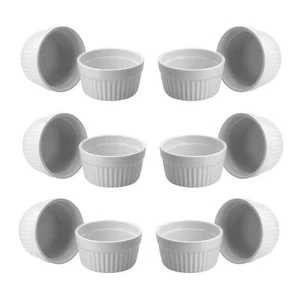 Creme Brulee Förmchen 12er-Set Ø 9x5 cm Auflaufformen Keramik Weiß 185 ml - Bild 1 von 5