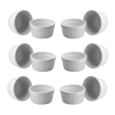 Creme Brulee Förmchen 12er-Set Ø 9x5 cm Auflaufformen Keramik Weiß 185 ml - Bild 1 von 4