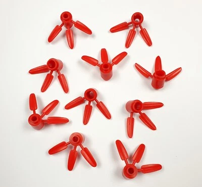 10 x LEGO Rundstein Pflanze mit 3 Bambusblätter 1x1 - Rot - 30176 - NEU - Bild 1 von 3