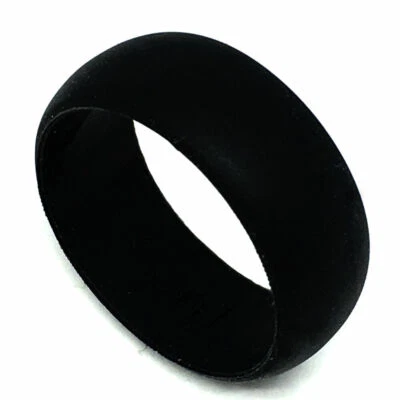 Anillo de boda de silicona hipoalergénico flexible médico negro para hombre Foto 1 de 2