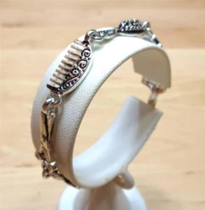 BEACH FASHION SILVER RHODIUM HAIR SALON STYLIST PROFESSIONAL BRACELET - Picture 1 of 7