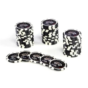 50 Poker- Chips Wert 100 schwarz Laserchip 12g Metallkern Jetons für Pokerkoffer - Bild 1 von 4