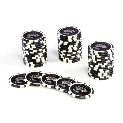 50 Poker- Chips Wert 100 schwarz Laserchip 12g Metallkern Jetons für Pokerkoffer - Bild 1 von 4
