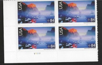 US (#C141) 84c Yosemite National Park - Airmail Plate Block MNH - Image 1 of 3