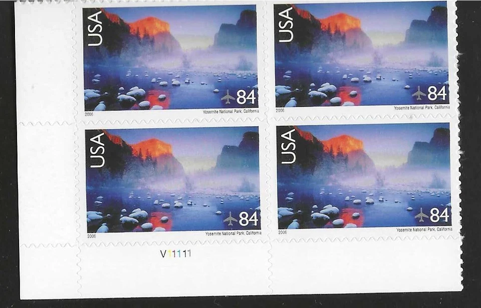 US (#C141) 84c Yosemite National Park - Airmail Plate Block MNH - Image 1 of 3