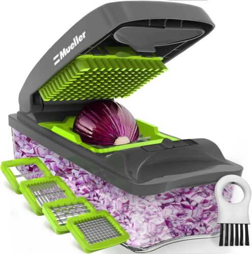 Mueller Heavy-Duty Vegetable Chopper - 4 Cup Container - Slicer Dicer Cutter