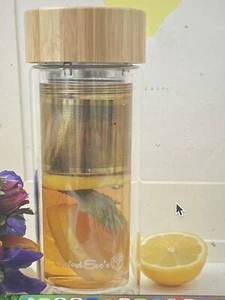 Fruit infused water Bottle Oxford Eve’s glass tea double wall travel tumbler - Picture 1 of 13