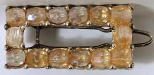 VINT BARRETTE STRASS HAARZUBEHÖR VERSILBERT RECHTECK - Bild 1 von 2