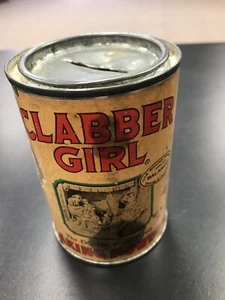 Homemade bank out of Clabber Girl Baking Powder Tin Can Prop 30s 40s 50s - Picture 1 of 12