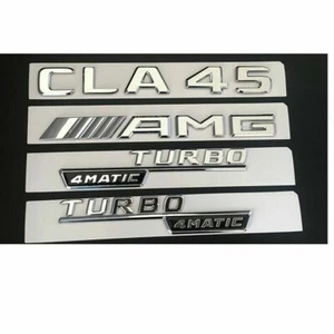 Chrome Trunk Emblems Badges for Mercedes Benz X117 C117 CLA45 AMG TURBO 4MATIC - Picture 1 of 1