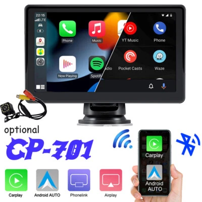 7 " Portable Car Stereo Wireless Monitor Android Auto IOS Carplay  FM/USB/BT/TF - Image 1 of 4