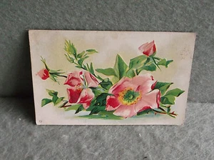 POSTKARTE Jahrgang 1909 MISSOURI POSTED ROSA BLUMEN geprägt geteilter Rücken  - Bild 1 von 5