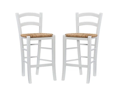 24英寸白色2件套Brasco凳子,柜台高度 — 第 1/4 张图片