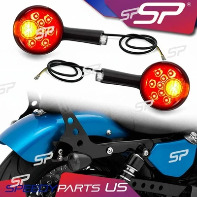 For Harley-Davidson Sportster Iron 883 XL1200 92-22 LED Bullet Rear Turn Signals - Image 1 of 4