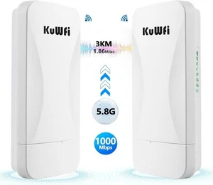KuWFi 900 Mbit/s WLAN Bridge Outdoor CPE Kit Indoor & Outdoor Point-to-Point - Bild 1 von 1