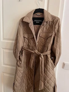 Max Mara Weekend Damen leichter gefütterter Steppmantel Gr 38 Beige neuwertig - Bild 1 von 6