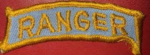 Vietnam War Grey And Yellow Ranger Twill Tab / Patch (ID) - Picture 1 of 2