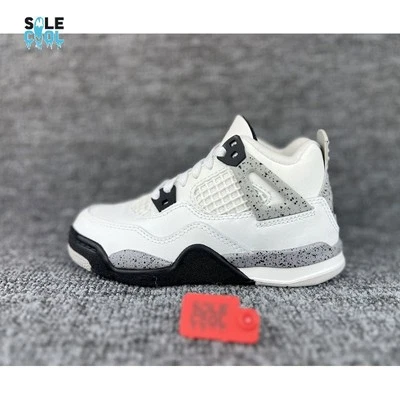 Nike Air Jordan 4 Retro OG White Cement  PS PRESCHOOL Shoes IB4388-100 - Image 1 of 4