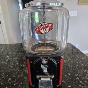 Victor Topper 1 Cent (Penny) Kaugummiautomat eckig Glaskugel 50er Jahre ohne Schlüssel - Bild 1 von 18