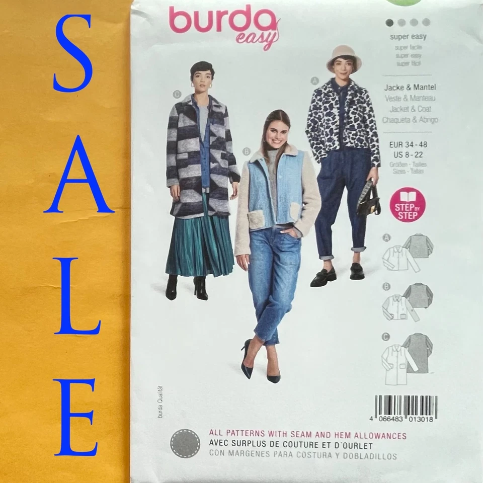 burda Easy - Pattern 5855 - Jacket & Coat - US 8-22 - Image 1 of 2