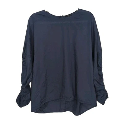 Blusa Dolman de algodón ligera azul marino COS detalle fruncido elástico para mujer 12 Foto 1 de 4