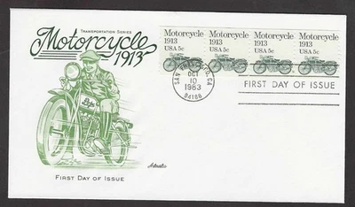 #1899 5c Pope Motorcycle 1913- Artmaster  FDC Coil (4) - Image 1 of 2