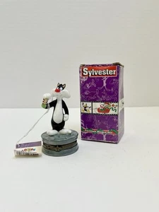"Caja baratija vintage con bisagras de porcelana Looney Tunes Sylvester The Cat 1996" - Imagen 1 de 12