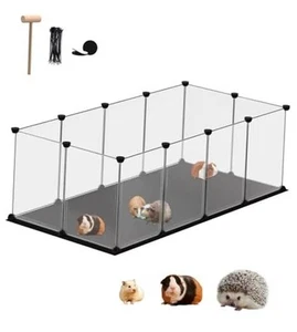 Small Animal Playpen, Guinea Pig Cages with Waterproof Mat, 12 Panels Pet - Picture 1 of 8
