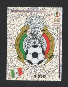 Team Emblem Mexiko 2002 Panini WM Sticker Hebräisch #494 SUPER SELTEN - Bild 1 von 2
