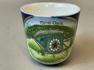 #75D Antique Flcral Clock Water Works Park Detroit MI 1900s Souvenir China Mug - Picture 1 of 11