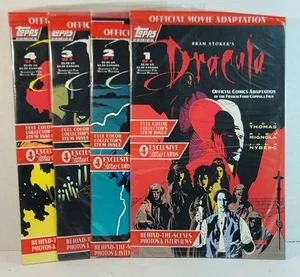 BRAM STROKER'S DRACULA #1-4 (1992) TOPPS COMICS SEALED POLYBAGS + TRADING CARDS! - Picture 1 of 8
