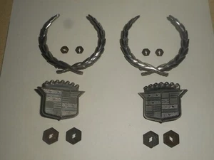 CADILLAC ELDORADO Chrome Car Emblems Wreath Badges Ornaments D. L. AULD Co PAIR - Bild 1 von 20
