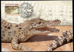 Saltwater Crocodile Australia Maximum Card 1994 First Day of Issue Postmark - Picture 1 of 2
