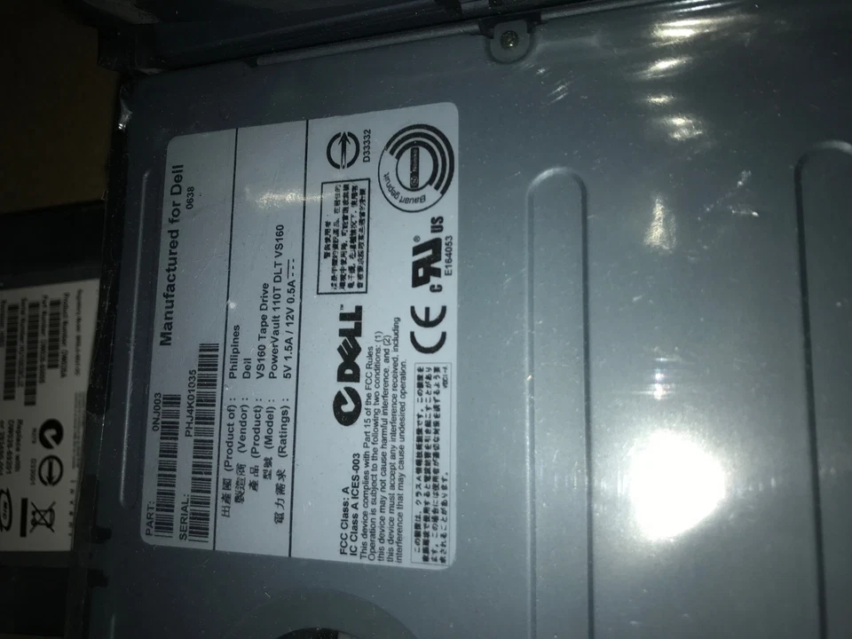Dell CH099 PowerVault 110T DLT VS160 Internal SCSI LVD Tape Drive - Image 1 of 1