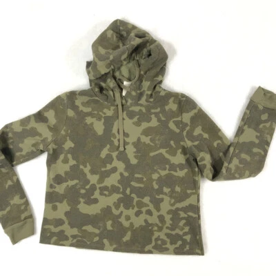 Modern Lux Sweatshirt Women Small Hoodie Crop Camouflage Pullover Camo Sweater - Image 1 of 4