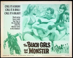 Beach Girls and the Monster 1965 Original Horror Movie Lobby Card 6 Bikini Girls - Picture 1 of 2