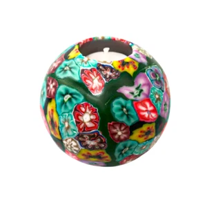 Green Flower Scented Handmade Candle Ball - Picture 1 of 7