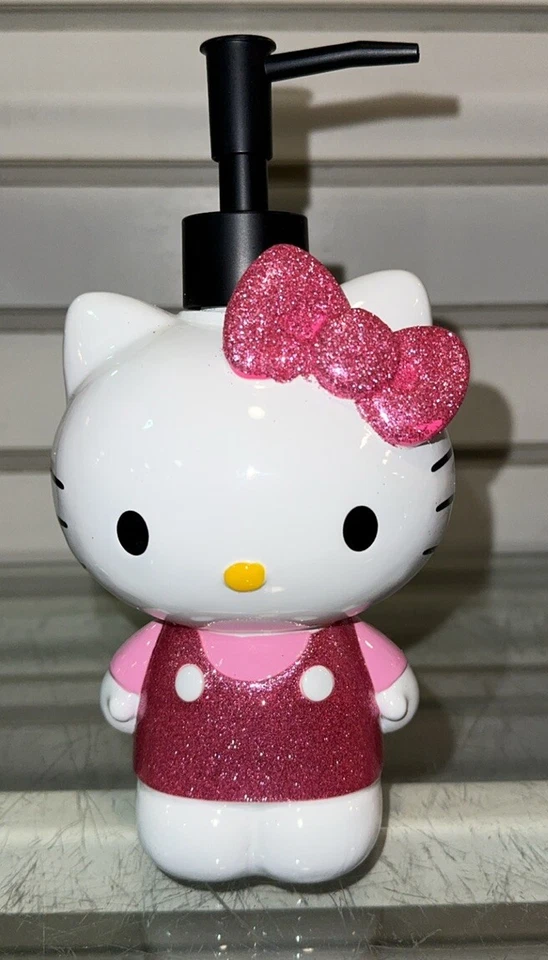 Hello Kitty Soap Dispenser  Pink Glitter LOTION PUMP New - Image 1 of 1
