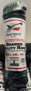 Camuflaje 3/8" x 50 pies cuerda utilitaria trenzada 880 lb resistencia a la rotura verde/marrón camuflaje - Imagen 1 de 2