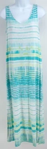 NEW J Jill Dress Small S Midi Tank Knit Sleeveless Lightweight Seafoam Stripe - Picture 1 of 5