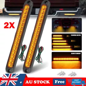 2X 15LED Tail Lights Flowing Indicator Reverse Slim Strip RV Truck Trailer Light - Picture 1 of 12