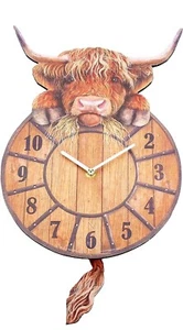 HIGHLAND COW CLOCK - FREE POSTAGE - Picture 1 of 1