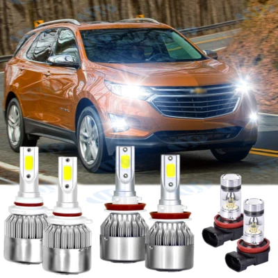 For Chevrolet Equinox 2010-2017 Combo LED Headlight Hi&Lo Beam + Fog Light Bulbs - Image 1 of 4