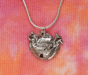 Noah's Ark Necklace, Old Testament Bible Stories Charm Pendant Jewelry The Arc - Picture 1 of 7