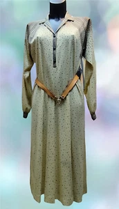 Vestito Donna Leggero Les Lunis Real Vintage Beige Tg 48 it Fantasia Microfibra - Picture 1 of 16