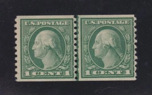 US 452 1c Washington Mint Line Pair F-VF OG H SCV $75 - Picture 1 of 2