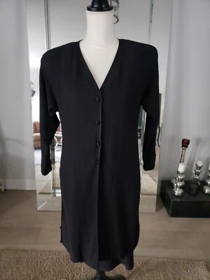 ELLEN TRACY Falda Años 80 Con Manga Larga Abotonada Vestido Abrigo/Camisa Talla 10 Foto 1 de 4