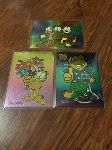 GARFIELD CHROMIUM SERIES 1 CHROMIUM PROMO CARDS #1,2,3 1995 KROME PRODUCTIONS - Picture 1 of 2