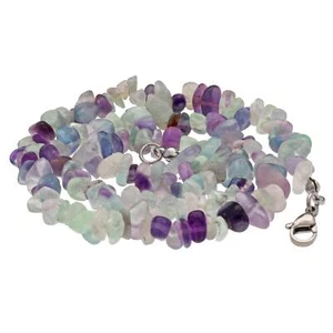 Collana scheggiata colorata fluorite | catena di prolunga 45+5 cm | argento 925 - Foto 1 di 3