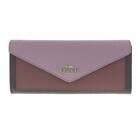 COACH 12122 Long Wallet Coin Purse Card Holder Tricolor Leather Purple